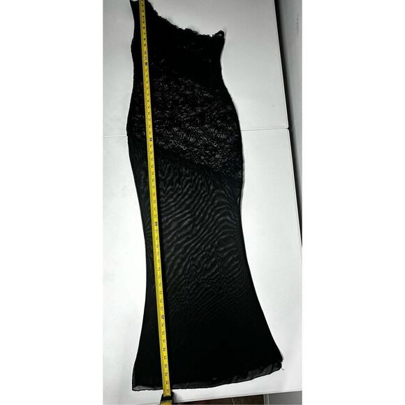 Dreamgirl Black Stretch Lace Asymmetrical One Shoulder Chemise Sz M See Notes - Picture 10 of 16